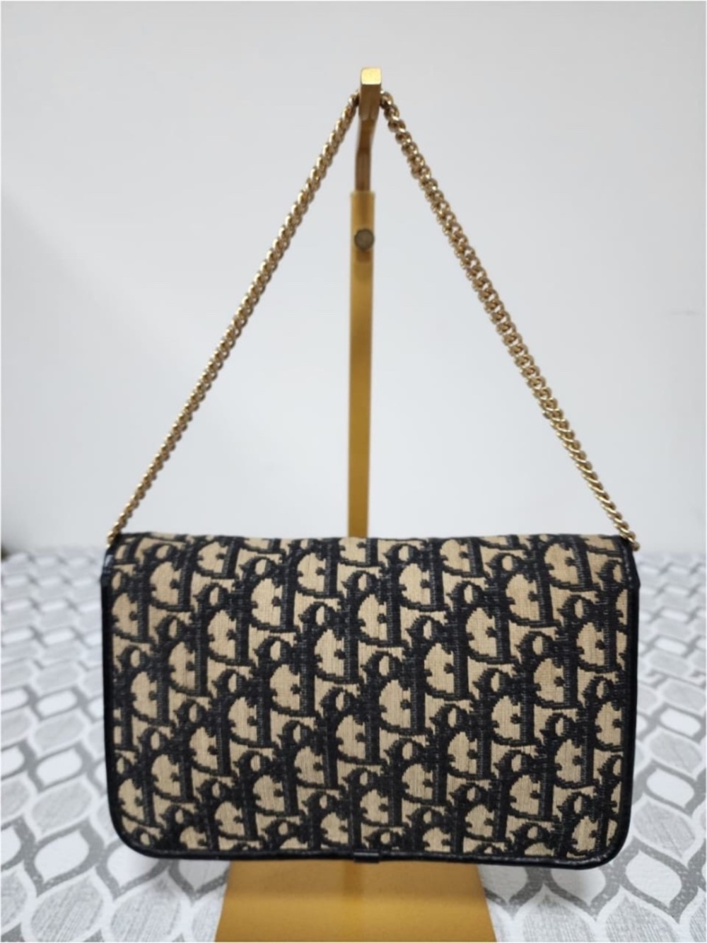 Authentic Christian Dior Vintage Diorissimo Trotter Bag Beige/Black - Picture 3 of 12